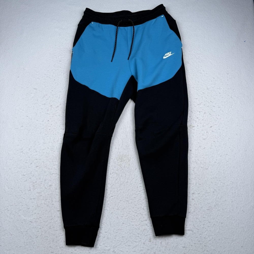 Nike Tech Jogger Pants Mens Medium Black Fleece Zip Pocket Athletic CU4495-015